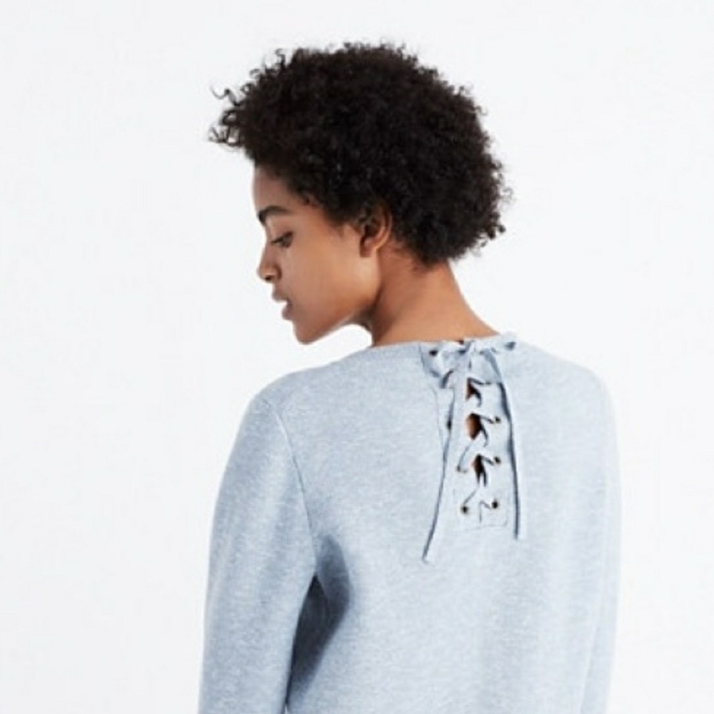 MADEWELL LACE UP BACK SWEATER S - Picture 6 of 8